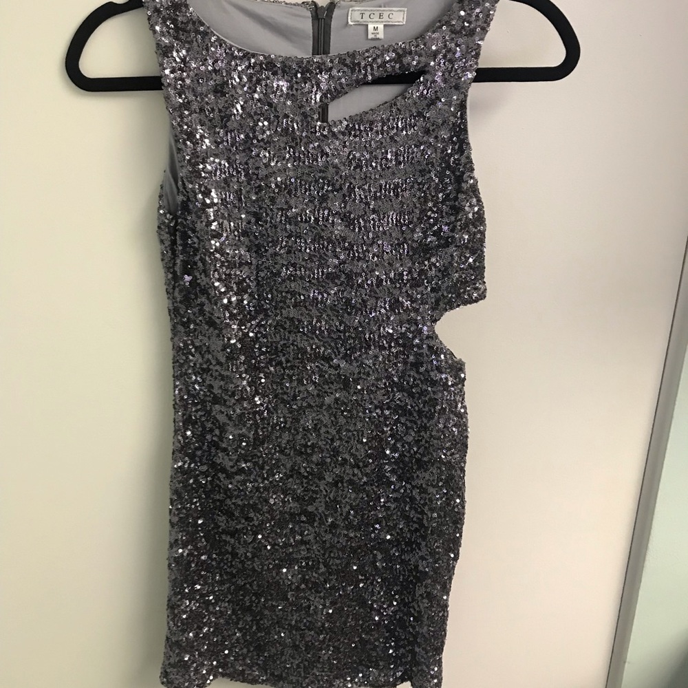 TCEC Silver Sparkle Dress with cutouts